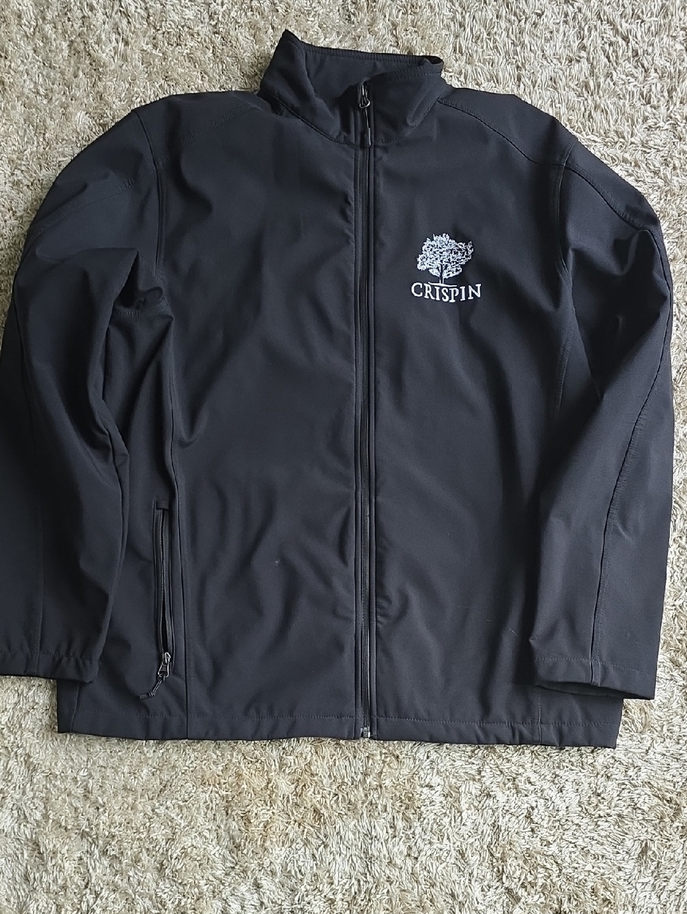 Port Authority Black Lightweight Zip-Front Jacket with Embroidered Logo
